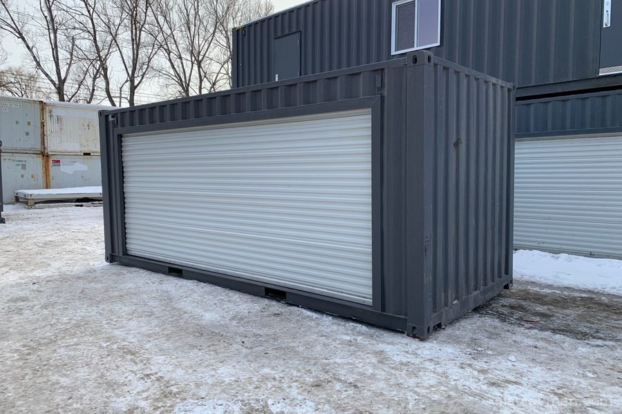20-foot storage container with large rolling door photo 2