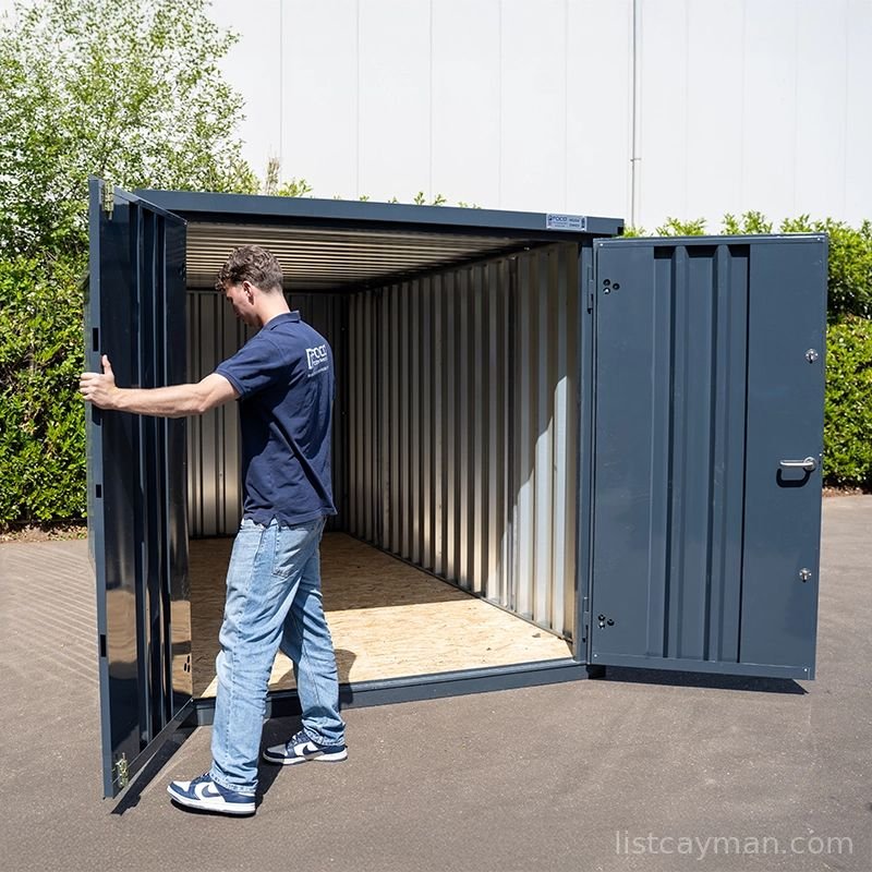 Anthracite garden container 4 x 2 meters – with double door on the short side photo 3