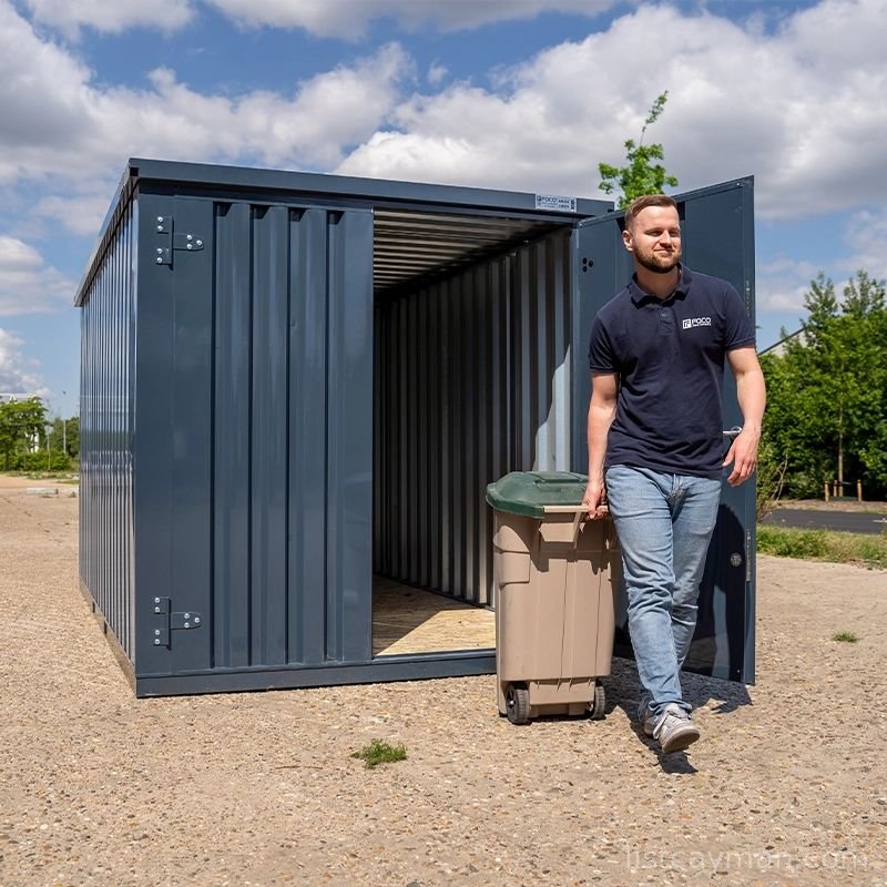 Anthracite garden container 4 x 2 meters – with double door on the short side photo 2