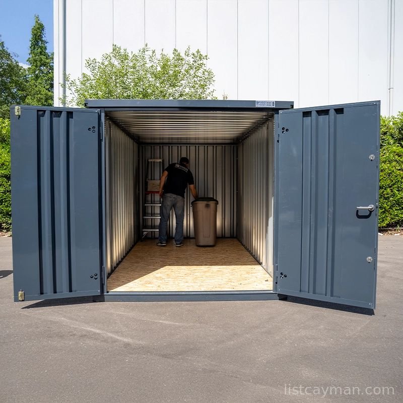 Anthracite garden container 4 x 2 meters – with double door on the short side