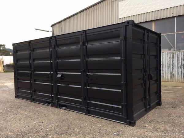 20-foot open-sided storage container with double opening
